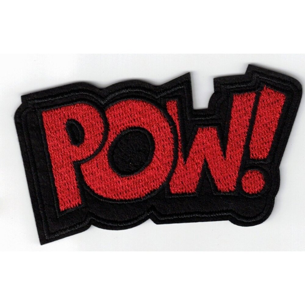 POW! Cartoon Bang 4x2in Embroidered Iron-on Patch